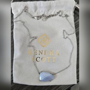 Kendra Scott adjustable blue agave adjustable silver necklace